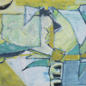 Vouliagmeni, oil stick on canvas paper, 18” x 24”